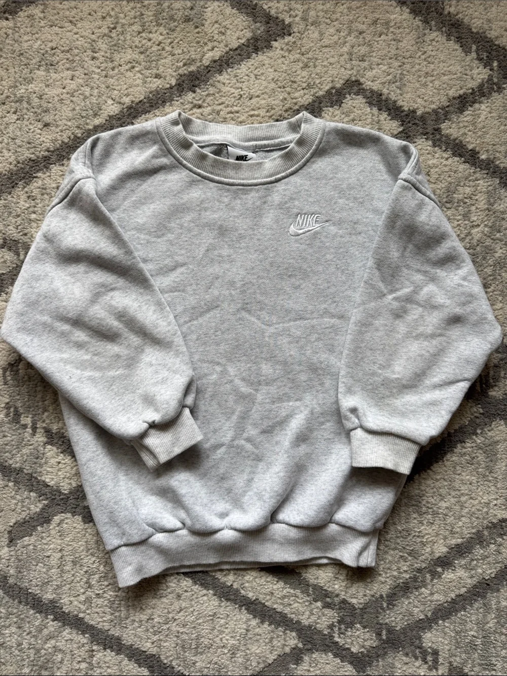 Nike Grey Embroidered Logo Crewneck Sweatshirt